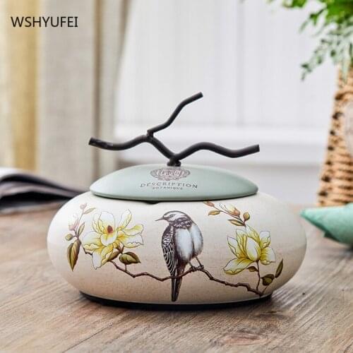 American living room home creative ashtray with lid ceramic ashtray personality trend decoration female new Chinese style