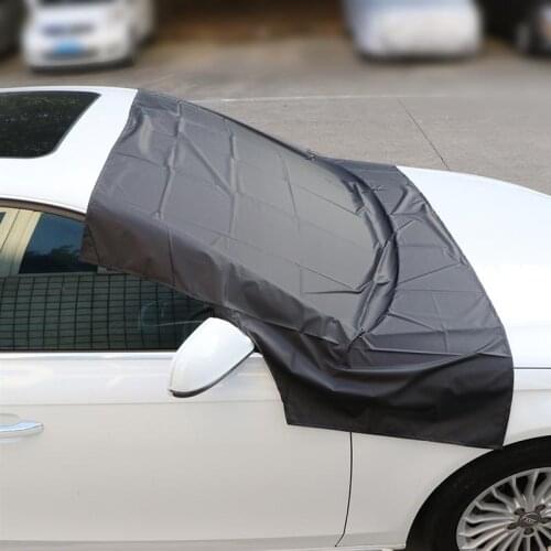 Car Exterior Accessories Windshield Snow Cover Sun Cover Auto Sunshade Tarp Magnetic Edges Remove Ice Frost Polyester Easily