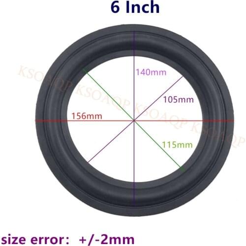 KSOAQP 10PCS/lot 6 inch Car Speaker Rubber Surround Repair Conventional Sound Box Repairment Folding Edge DIY Suspension