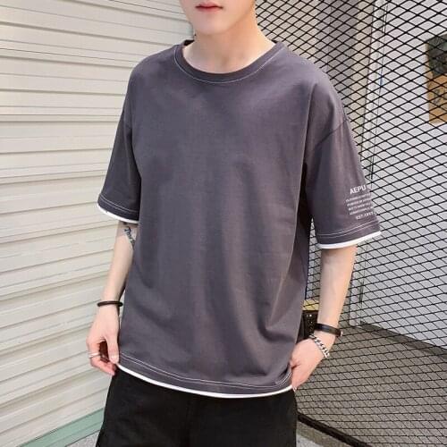 T Shirt Men Summer New Yellow Black White Tshirt T Shirts Mens Fashion Simple Short-sleeved T-shirt Casual Loose T-shirt O-Neck