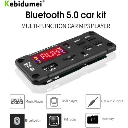 Hot Sale Car FM Radio 12V MP3 WMA Wireless Bluetooth 5.0 Decoder Board Audio Module USB FM TF Radio AUX Input For Car