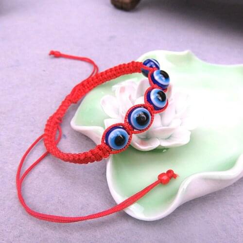ISINYEE Fashion New Turkey Fatima Devil Evil Eyes Bracelet For Men Women Good Luck Charm Bracelet Braided Beads Bracelet Jewelry