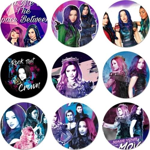 Descendants 3 Badge Brooch Pin Accessories For Clothes Backpack Decoration gift 58mm