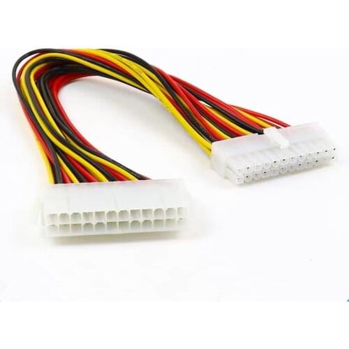 Good 100% ATX 24 Pin Male to 24Pin Female Adapter Cable Plastic 24Pin to 24 Pin Connector Adapter Cable Connector 24 port 30CM