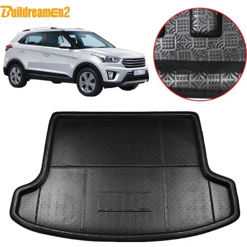 Buildreamen2 For Hyundai Creta ix25 Car Tail Trunk Mat Floor Carpet Cargo Pad Rear Tray Boot Liner Mud 2015 2016 2017 2018