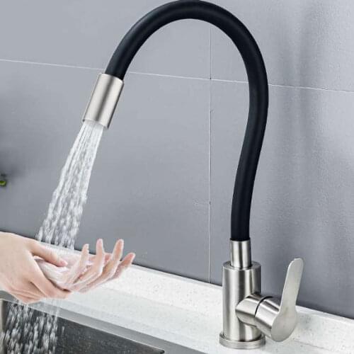Stainless Steel Kitchen Faucet Swivel Pull Down Kitchen Faucet Sink Tap Mounted Deck Bathroom Mounted Hot and Cold Water Mixer