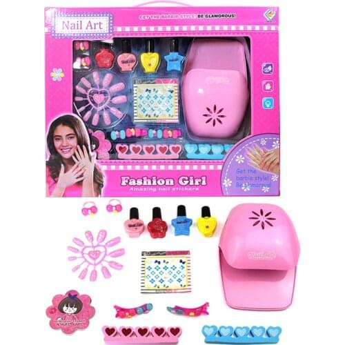 Girls Fashion Nail Art Toy DIY Beauty Eduactional Toys For Children Hobby Craft Pretend Play Funny Makeup Artist oyuncak