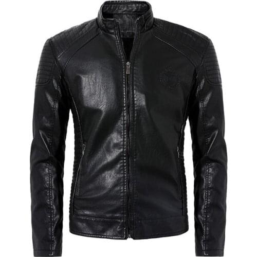 Mens Leather Jackets Coats Casual Plus Velvet Winter Coats Fashion Faux PU Jacket Men Comfortable Warm Leather Jacket