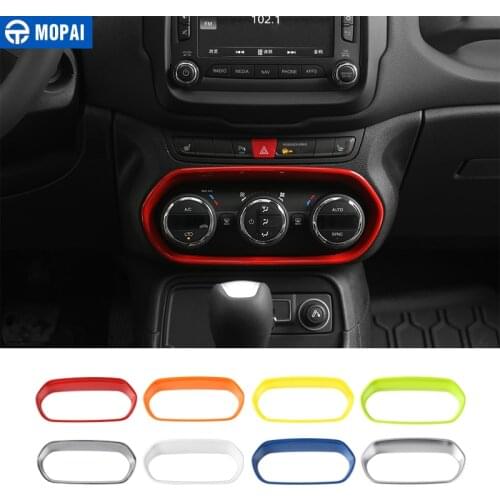 MOPAI ABS Car Air Conditioning Switch Decoration Fame Cover Stickers for Jeep Renegade 2015 Up Interior Accessories Car Styling