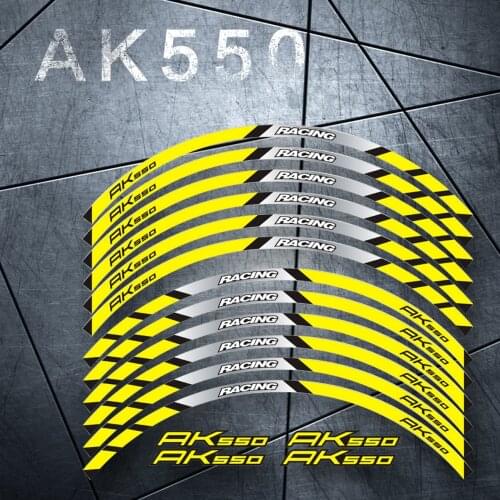 New Motorcycle front and rear wheels Edge Outer Rim Sticker Reflective Stripe Wheel Decals For KYMCO AK550 ak550