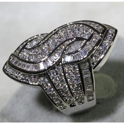 Luxury Women Jewelry White Zircon Bridal Rings for Wedding Engagement Ring Set Gifts