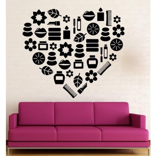 Removable Creative Love Pattern Wall Stickers Home Decoration Beauty Spa Women Vinyl Decals Art Mural Wall Stickers GW-79