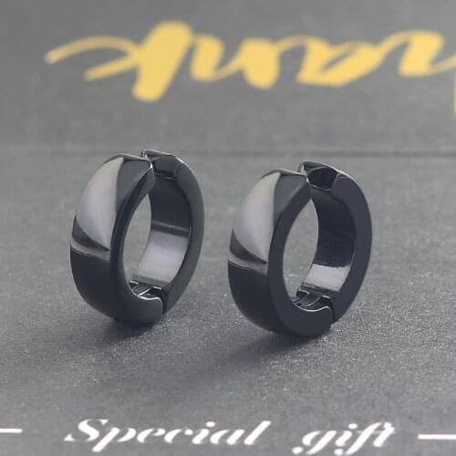 Innopes Korean fashion trendy Unisex gold clip on earring without piercing stainless steel jewelry round earrings