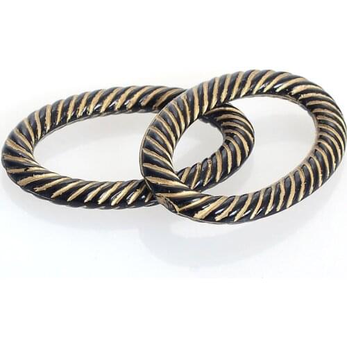 New Fluted Corrugated 50Pcs 24x35 MM Vintage Inspired Ethnic Acrylic Antique Style Design Charm For Diy Bracelet Jewelry Making