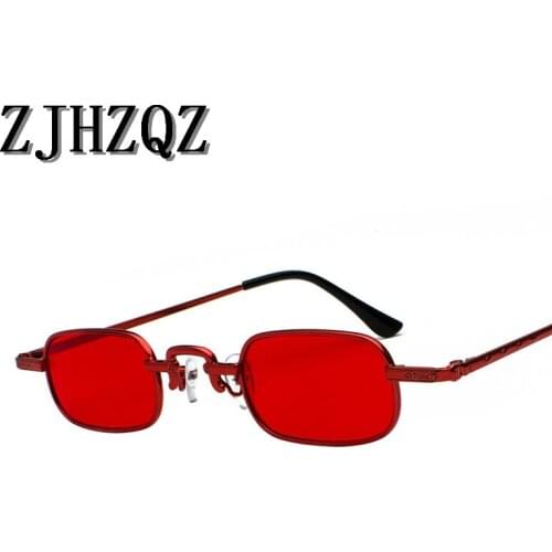 Ultra Small Rectangle Frame Steampunk Vintage Retro Sunglasses Metallic Hipster Classic Pilot Driving Sun Glasses for Men/Women