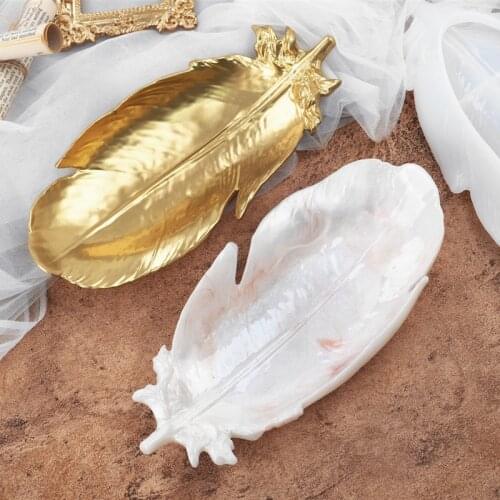 Feather Wings Dish DIY Crystal Resin Epoxy Feather Wings Plate Dish Decoration Desktop Storage Mirror Silicone Mold