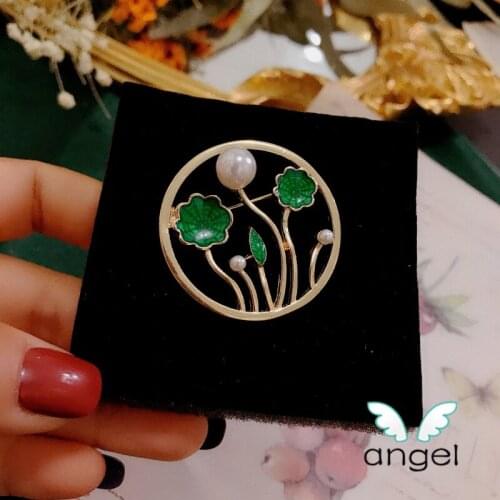 Jewelry lotus plant pearl brooches cheongsam hanfu elegant western palace restoring ancient ways is female