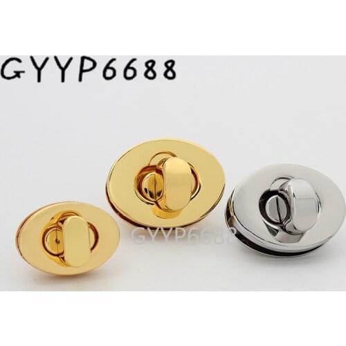 1-5 sets 23x16mm 29x22mm deep gold color egg shape turn clasp lock for briefcase DIY handbag twist lock purse accessories