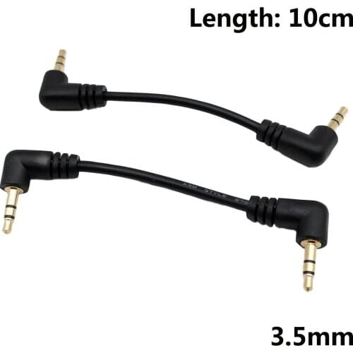 10pcs Short 10cm Gold Plated 3.5mm Male Right Angle to Male Right Angled Audio Stereo Jack Plug Car Aux Auxiliary 3-Pole TRS