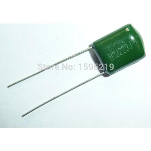 100pcs Mylar Film Capacitor 630V 2J223J 0.022uF 22nF 2J223 5% Polyester Film capacitor