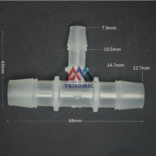 12mm*8mm*12mm T type Reducing Connector Tube Joiner Material PP Plastic Fitting Fish Tank Airline Aquarium