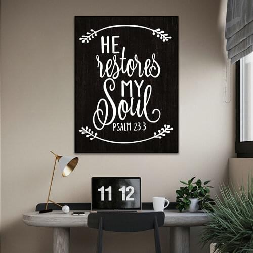 White Words On The Black Backgroud Oil Painting Printed On Canvas Wall Art Picture Printing Poster For Room Coffee Decoration