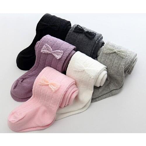 Baby Tights Cotton Newborn Baby Girl Boy Tights Lace Bow Baby Meisje Pantyhose Toddler Infant Tights Stockings Strumpfhose