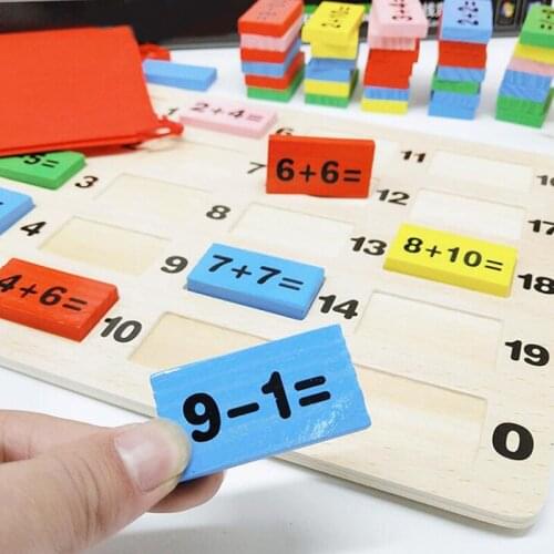 Baby Wooden Blocks Toy Intelligence Addition Early Learning Educational Toys Building Blocks Montessori Mathematical Gifts