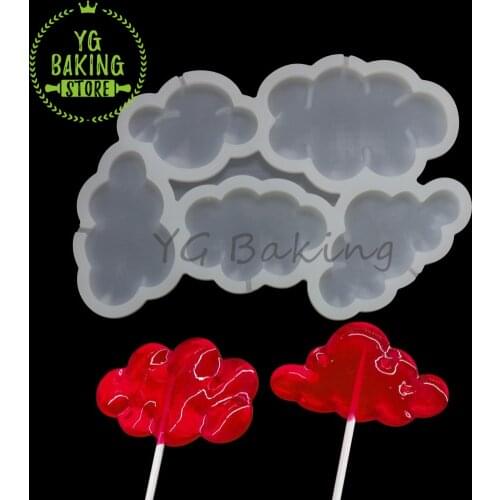 5 Cloud Shape Epoxy Silicone Lollipop Cake Mould Kitchen Snack Supplies Fondant Cake Pastry Tool Bakeware