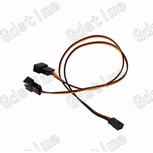 Gdstime 5 pcs 3Pin Female to dual 3Pin Male Cable Wire 30cm CPU PC Case Fan Y-Splitter Adapter Cable