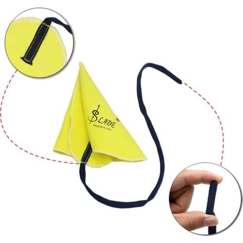 LADE Cleaning Cloth for Wind Music Instruments Yellow Artificial Chamois