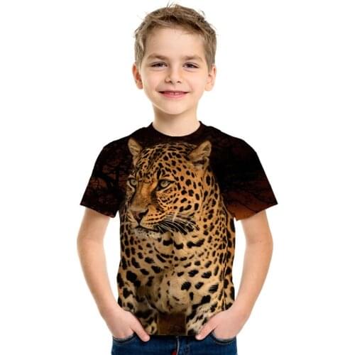 2020 Summer Children Space Galaxy 3D T shirt Angel Animal Lion Tiger Wolf Leopard Printed Boys Girls T-shirt Kids Fashion Tshirt