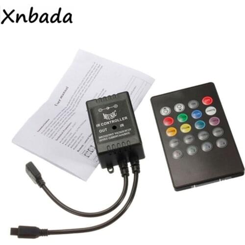 MINI Sound Sensor Music RGB Led Controller With 20Keys Remote For 2835 5050 RGB Led Strip Light DC12V