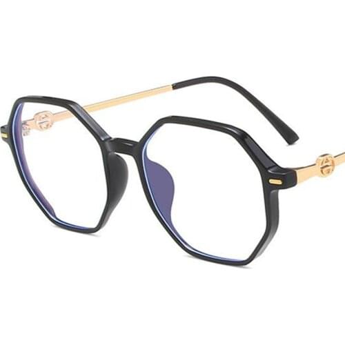 Fashion Anti-Blue Eyeglasses Women & Men Optical Glasses Unisex Polygon Spectacles Personality Rice Nails Eyewear