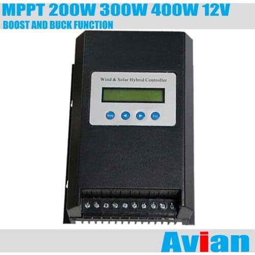 MPPT 12V 200W 300W 400W Wind Solar Hybrid Controller Free Software CE Certificated with Boost and Buck Function 6V to 60V Charge