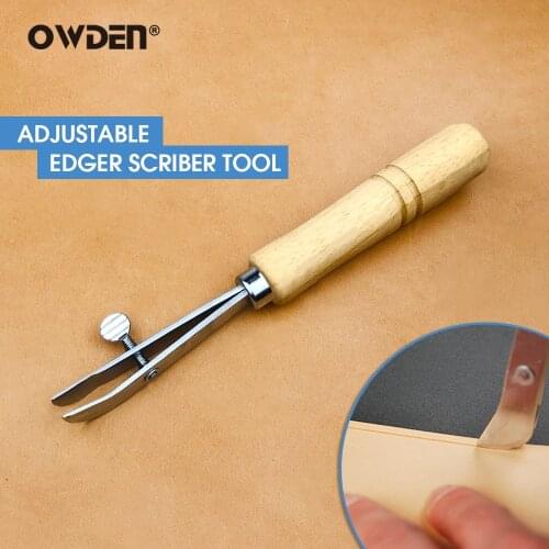 OWDEN Adjustable Stainless Edger Scriber Leather Creaser DIY Handmade Sidelines Sewing Tool