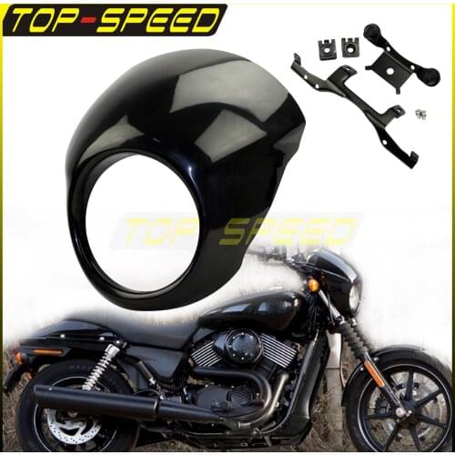 5 3/4" Cut Out Headlight Fairing for Harley Street XG500 XG750 XG 500 750 2014 2015 2016 Front Visor Headlamp Mask Cowling