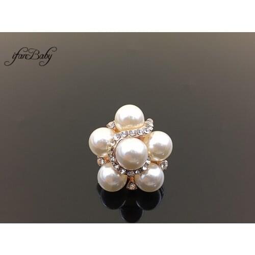 Flat back for DIY accessories Pearl rhinestone buttons