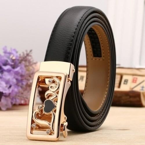 Automatic Buckle Belt Ladies High-Quality Two-Layer Cowhide Casual Fashion All-Match Elegant Belt Trousers Delicate buckle2021