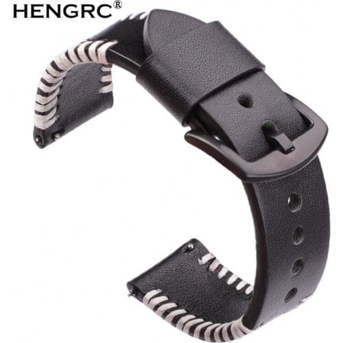 Cowhide Watchband 22mm Black Brown Watch Strap For Samsung Gear S3 Women Men Genuine Leather Watch Band Quick Release Spring Bar