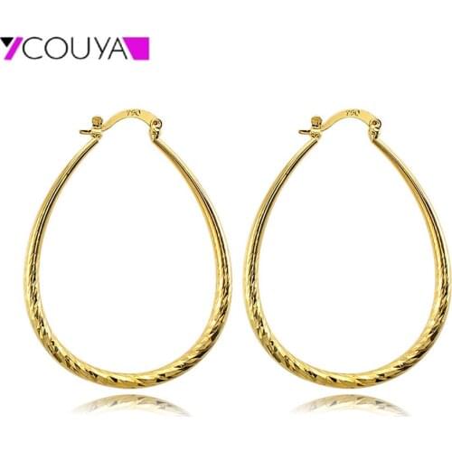Large Circle Earrings Big Round Hoop Earrings Oval Shape High Quality Polished Cross Earring Gold Color Fashion Charm Jewelry