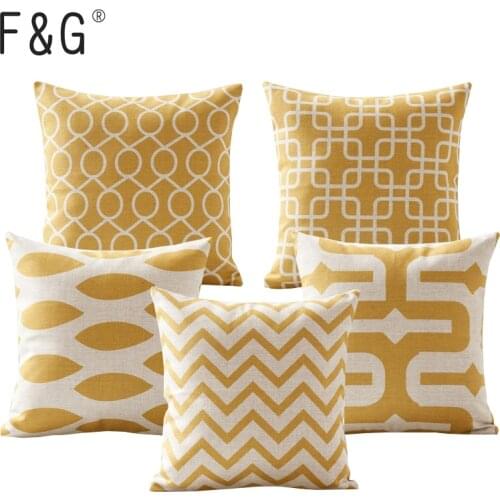 Nordic Fashion Pillow Cover Gold geometry Home Decorative seat car Cushion Pillow Case Yellow Pillowcase soft Geometric Covers
