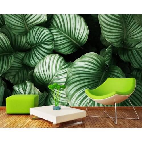 Beibehang Modern 3d wallpaper Nordic Tropical leaves Banana leaf Living room sofa background wall wallpaper for walls 3 d tapety