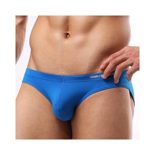 2018 men brand briefs solid underwear Men Fashion Sexy Briefs Bikini low waist Smooth swimwear and Underwear soft Nylon briefs