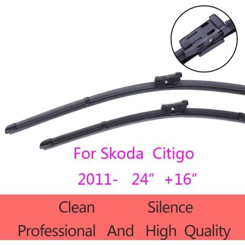 High-Quality Windshield Wiper Blades for Skoda Citigo 2011-present 24"+16" Car Accessories Soft Rubber Wiper Blades