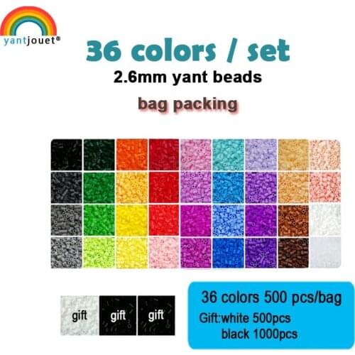 Yantjouet 2.6mm Yant Beads Kit 36color/set Black White for Kid Hama Perler Bead Diy Puzzles High Quality Gift children Toys