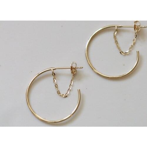 Morivovog Sterling 925 Silver European Simple Round Circle Earrings for Women 14K Gold Big Stud Earrings Fashion Office Jewelry