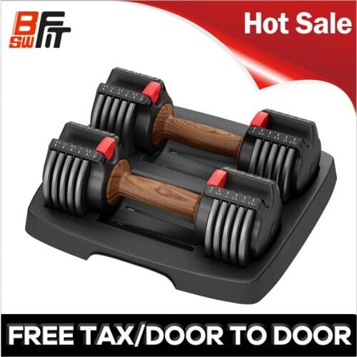 Factory Price 1 Pair of Adjustable Dumbbell Suit With Tray 2-14.5 lbs Adjustable Lady Exercise Smart Dumbbell Set