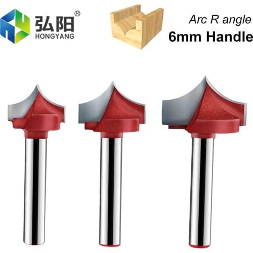 1pc 6mm Shank Woodworking Milling Cutter CNC Tungsten Steel Fillet Drill Carbide Cutting Round Groove Drill Engraving Knife