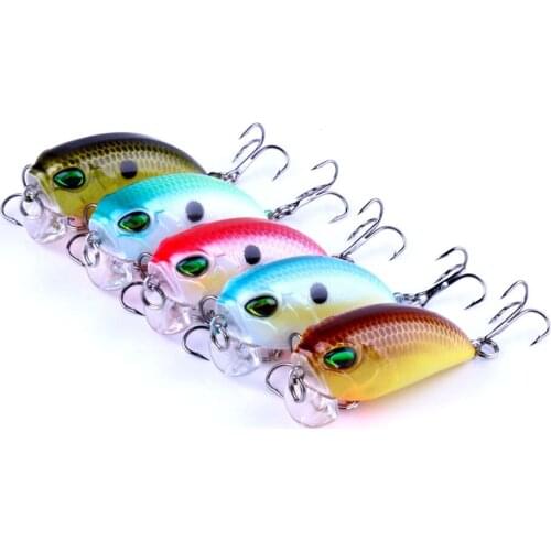 10pcs New Small Crankbaits Isca Artificial Wobblers Fishing Lure Diving Bass Trout Bait Fishing Tackle 5 Colors 4.8cm 8g